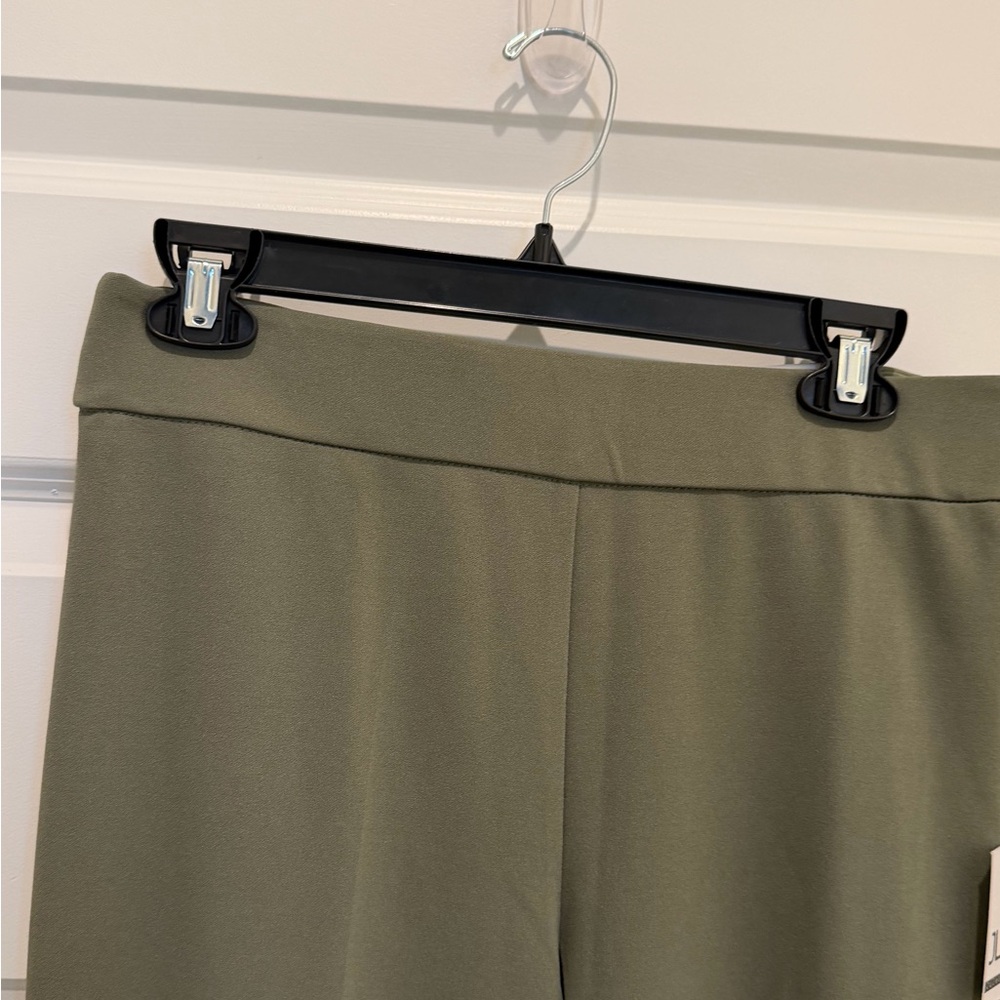 NWT Olive Green Wide Leg Pants Pull On High Rise Casual Lounge S/petite - Picture 4 of 10